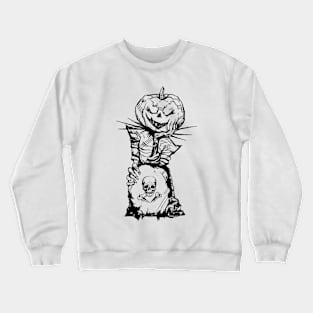 Pumpkin-headed at the grave. Crewneck Sweatshirt